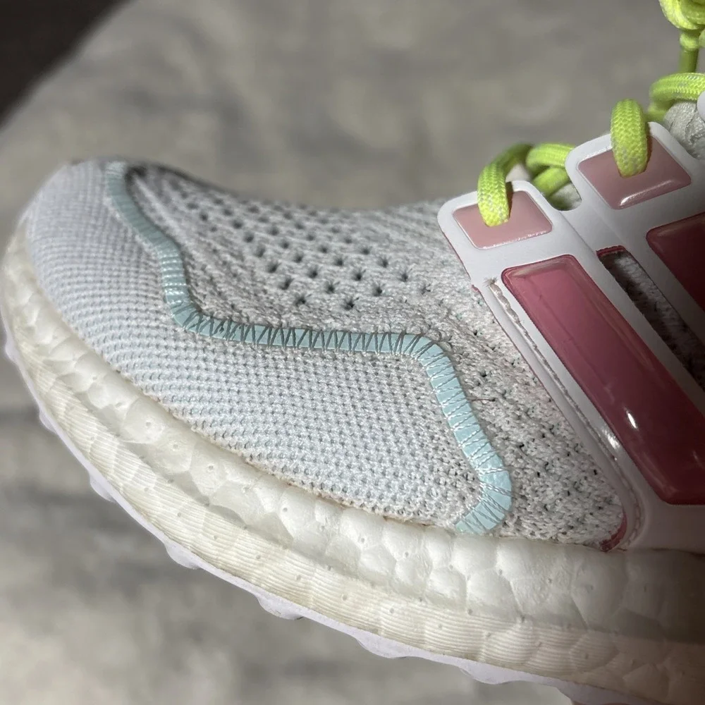 WOMEN'S ADIDAS ULTRABOOST 1.0 NEON W RUNNING‎ SHOES SIZE 7.5 WHITE PINK ID5949